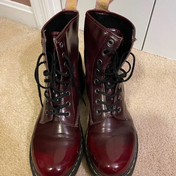Dr. Martens Cherry Red Vegan Leather Footwear - Picture 7 of 7